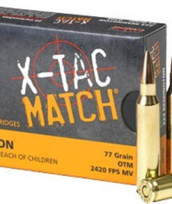 PMC Ammunition X-Tac Match Ammo .223 Rem, 77gr, Sierra Open Tip Match, 20rd Box