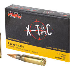 PMC X-Tac 7.62x51 NATO, 147gr, FMJ Boat-Tail, 20rd Box
