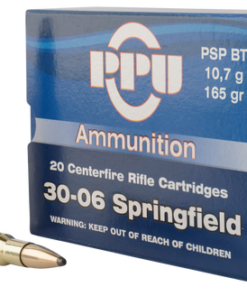 PPU Standard Rifle 30-06 Springfield 165gr, Pointed Soft Point, 20rd Box