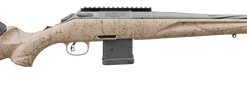 Ruger American Ranch Gen II 5.56mm, 16" Spiral Fluted Barrel, Threaded, Muzzle Brake, Cobalt, FDE Splatter, Picatinny, 10rd, Left Hand