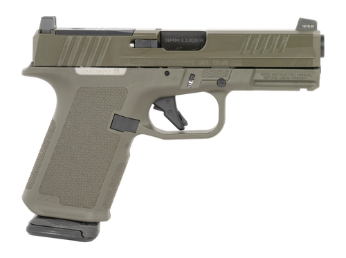 Ruger RXM Exclusive Compact 9mm 4" Barrel, OD Green Alloy Optic Ready/Serrated Slide, OD Green Frame w/Accessory Rail, RMR/RMSc/DeltaPoint Pro...