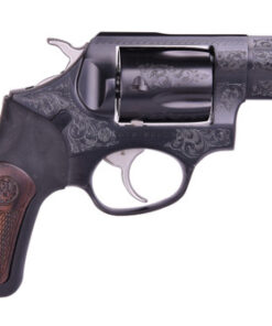 Ruger SP101 Deluxe 357 Magnum/38 Special, 2.25" Barrel, Engraved Blued Frame, Black Rubber w/ Wood Inserts Grip, 5rd