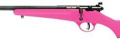 Savage Rascal Youth 22 LR 1rd 16.13" Matte Black Sporter Barrel, Matte Black Carbon Steel Receiver, Pink Fixed Synthetic Stock, Left Hand