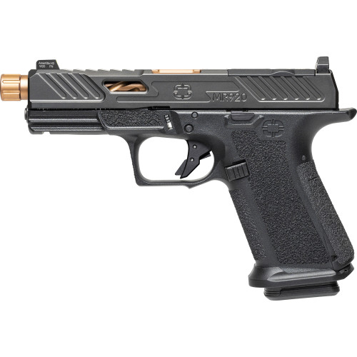 Shadow Systems MR920 Elite MA Compliant 9mm, 4.5" Bronze Threaded Barrel, Nitride Black, Optics Ready, Flat Trig, Trig Safety, Tritium Front, 2x10rd