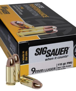 Sig Sauer Elite Performance Ammo 9mm, 115gr, Full Metal Jacket, 50rd Box