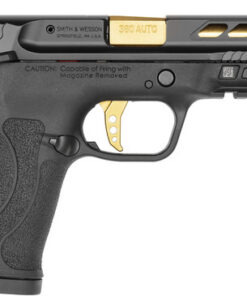 Smith & Wesson M&P Shield EZ M2.0 Performance Center 380 ACP, 3.8" Gold Barrel, Black Frame and Slide, 8rd