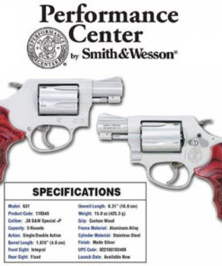 Smith & Wesson Model 637 Performace Center 38 Spl, SS Finish, Wood Grips, 5 Rnd