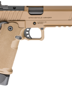 Springfield Prodigy Comp 9mm, 5" SS Bull Barrel, Carbon Steel Frame, Cerakote Coyote Brown, Tritium Front and Back, Optics Ready, Ambi Safety,...