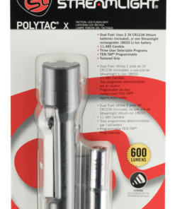 Streamlight PolyTac X Black Polymer White LED 35/260/600 Lumens 205 Meters Range