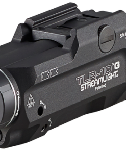 Streamlight TLR-10 G Flex, Weaponlight, White LED with Green Laser, 1000 Lumens, Anodized Finish, Black, Includes HiLoSwitch and 2X CR123A Batteries