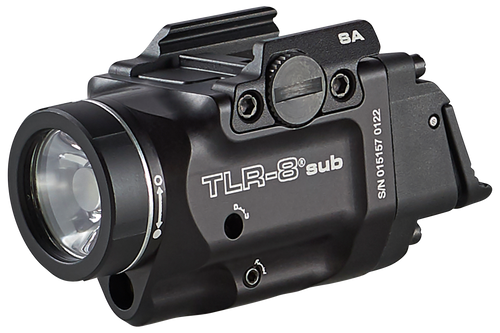 Streamlight TLR-8 Sub, White LED with Red Laser, Fits Springfield Hellcat, 500 Lumens, Anodized Finish, Black, Includes (1) CR123a Battery, Low and...