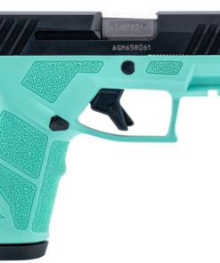 Taurus GX2 9mm, 3.37" Stainless Barrel, Black Serrated Slide, Cyan Frame Picatinny Rail, 13rd