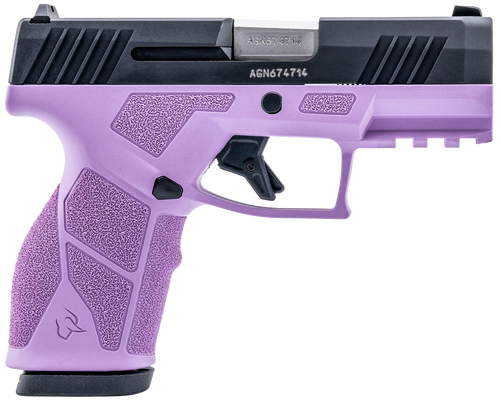 Taurus GX2 9mm, 3.38" Barrel Length, Matte Finish, Black and Light Purple, Manual Safety, White Dot Front Sight with Drift Adjustable Rear Sight,...