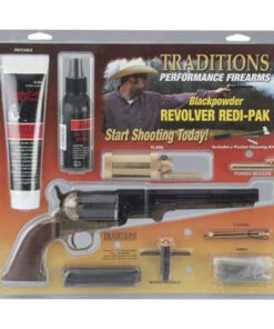 Traditions 1858 Army Redi-Pak SAO 44 Cal, 8" Barrel, Brass Frame, Blued, 6rd