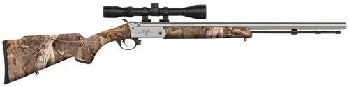 Traditions Buckstalker XT 50 Caliber, Stainless Silver Barrel/Rec, Next Wyld Camo, Includes 3-9x40mm Scope, 1rd