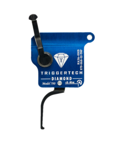 TriggerTech Rough Diamond, Single-Stage Trigger, Fits Remington 700 Clones, Flat Trigger, No Bolt-Release, Left Hand, PVD Finish, Blue and Black