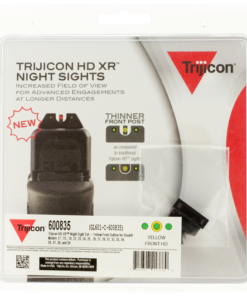 Trijicon HD Night Sights Fits Glock 17/19/22/23/24/26/27/33/34/35/37/38/39 Tritium Green Yellow Outline Front Tritium Green Black Outline Rear