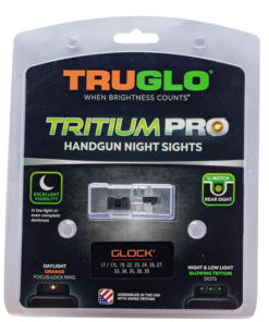 Truglo, Tritium Pro Brite Site Day/Night Sight Set For Glock 20/21/25/29/30/31/32/37/40/41, Front Sight Color Green Orange Focus Lock Ring, Rear...