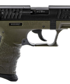 Walther P22 Q 22 LR, 3.42" Threaded Barrel, Olive Drab Green Frame, Black Slide, 10rd