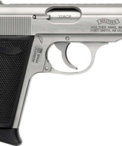 Walther PPK/S 32 ACP, 3.3" Threaded Barrel, Stainless Steel, Black Synthetic Grip, 8rd