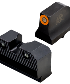XS Sights R3D 2.0, Suppressor Height Night Sight, Fits Glock 17/19/22/23/24/26/27/31/32/33/34/35/36, Orange Front Outline, Green Front/Rear Tritium